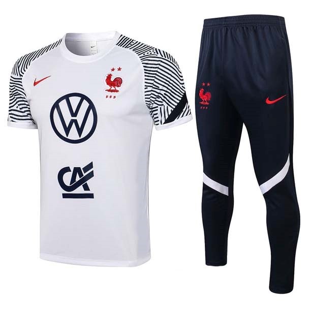 Trainingsshirt Frankreich Ensemble Complet 2022 Weiß Günstige Fußballtrikots